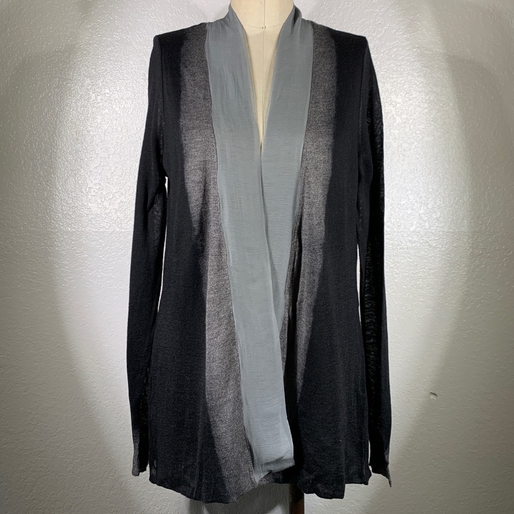 Viviana Uchitel Silk Lapel Gravel Shibori Gothenberg Cardigan NWT